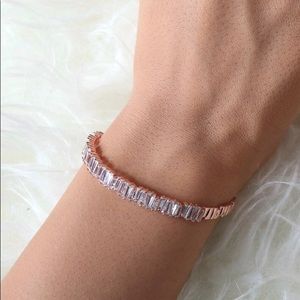 Cubic Zirconium Bangle - SILVER, GOLD, ROSE GOLD